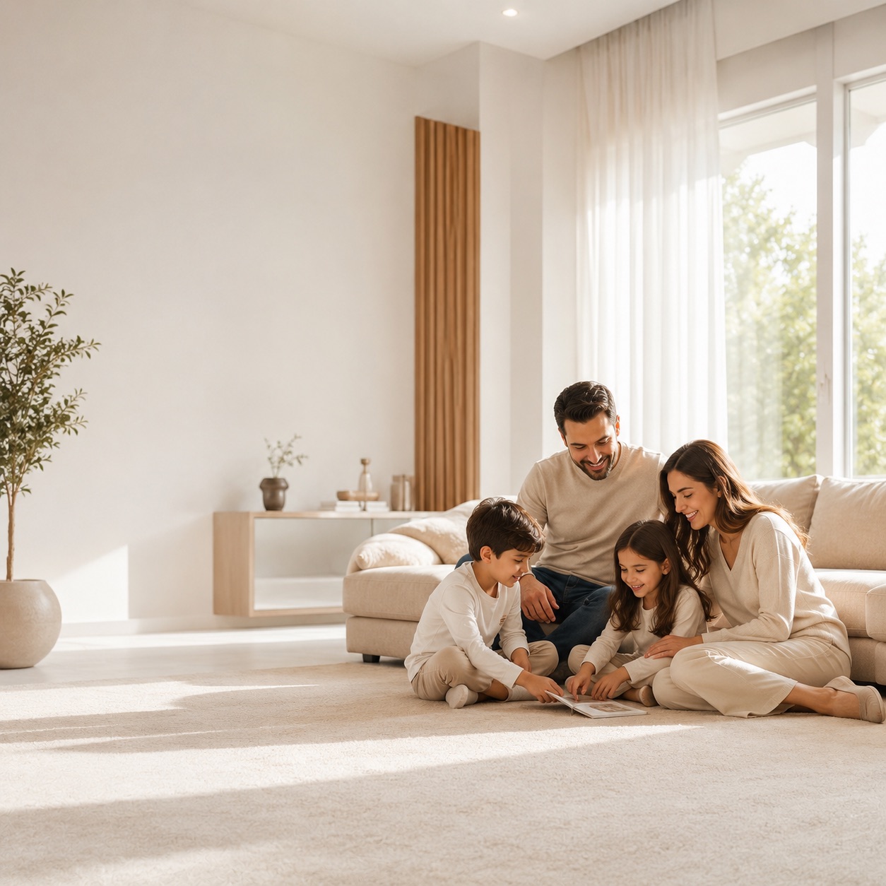 A family together at home